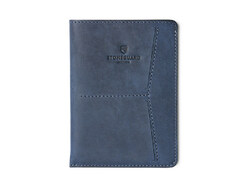 Leather passport sleeve | 411 | Ocean